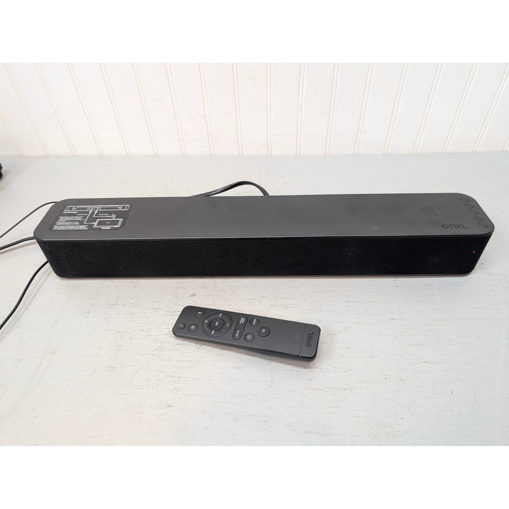 onn 100075108 20 Inch 2.0 Channel Soundbar Speaker Bluetooth Black with Remote
